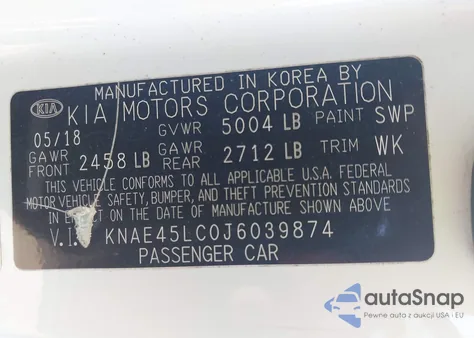 2018 Kia Stinger Gt1 z USA, uszkodzony, nr VIN KNAE45LC0J6039874